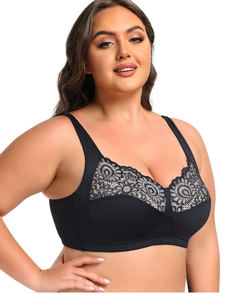 Wireless Lace Plus Size Support Push Up Bra