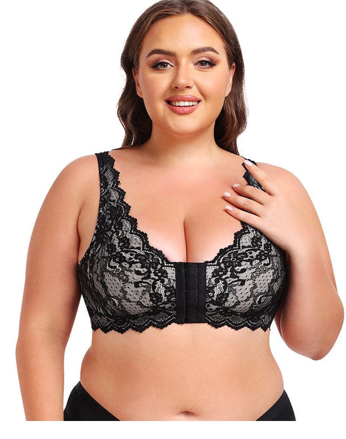 Plus Size Lace Front Fastening Support Bra