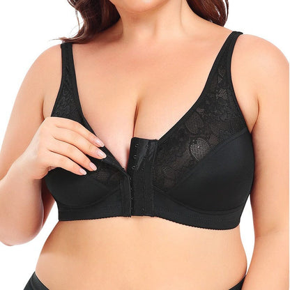 Plus Size Front Fastening Shaping Support Lace Bra