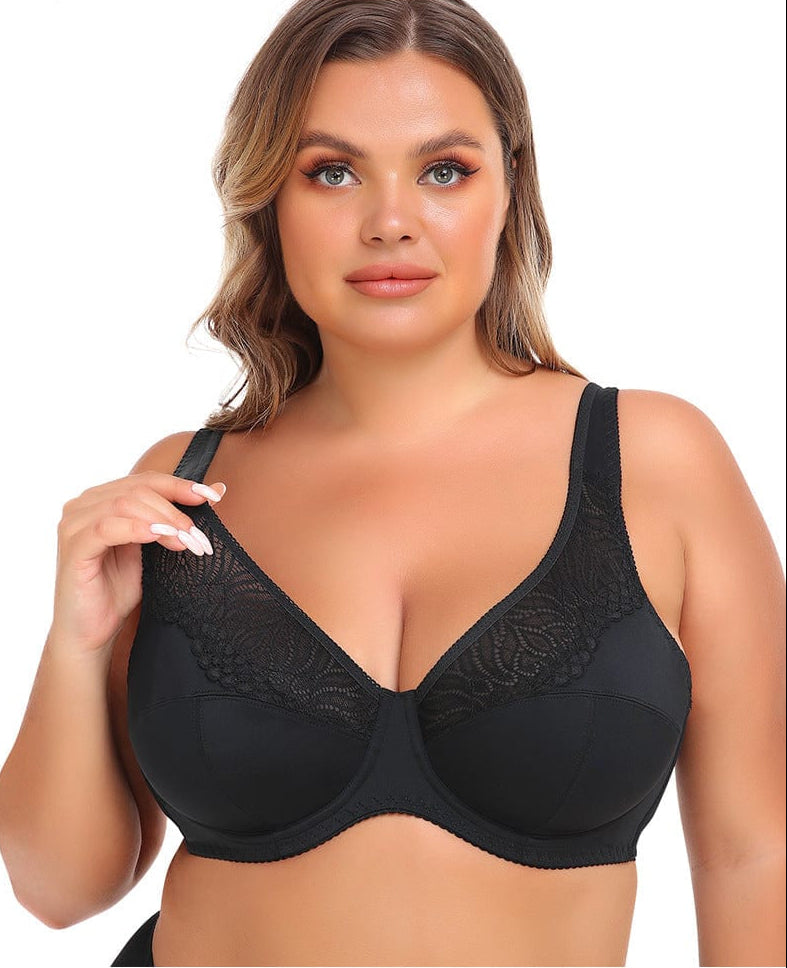 Plus Size Lace Wired Support Push-Up Bra