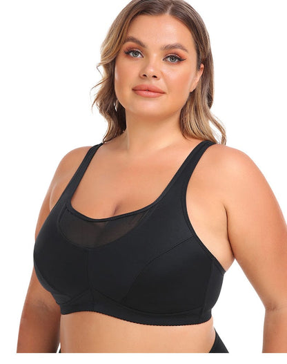 Plus Size Wired Longline Support Bra with Adjustable Straps