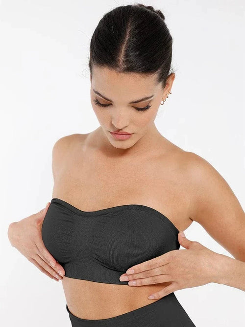 Seamless Bandeau Strapless Brassiere Non Wired push up Bra with Removable Pads