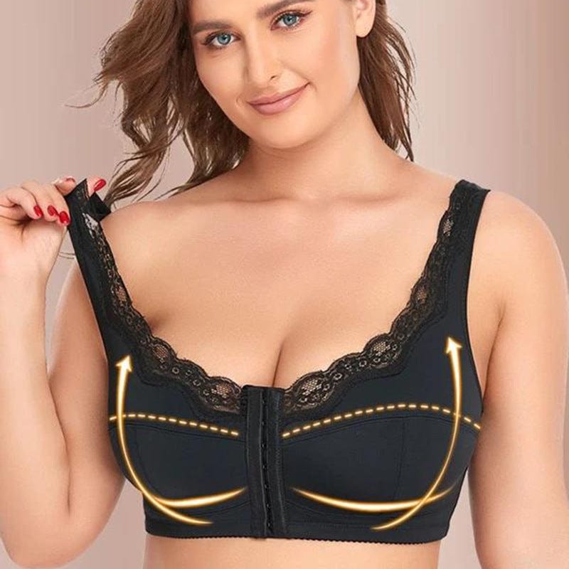 Women's Front Fastening Full Coverage Non Wired Back Support Bra
