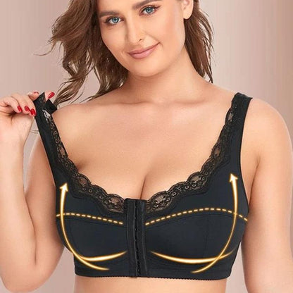 Women's Front Fastening Full Coverage Non Wired Back Support Bra