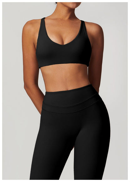 Women Support Sports Yoga Bra with Adjustable Cross Shoulder Straps