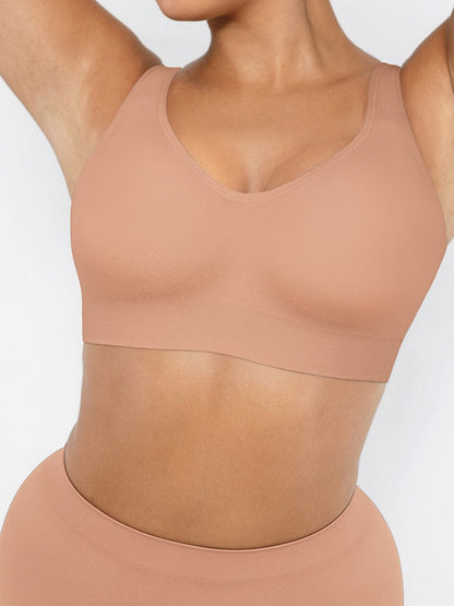 Comfortable Non Wired Push Up Bra with Wide Straps for Seamless Bust Support