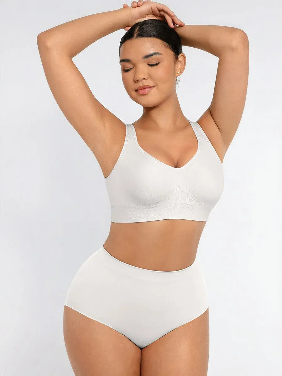 Comfortable Non Wired Push Up Bra with Wide Straps for Seamless Bust Support