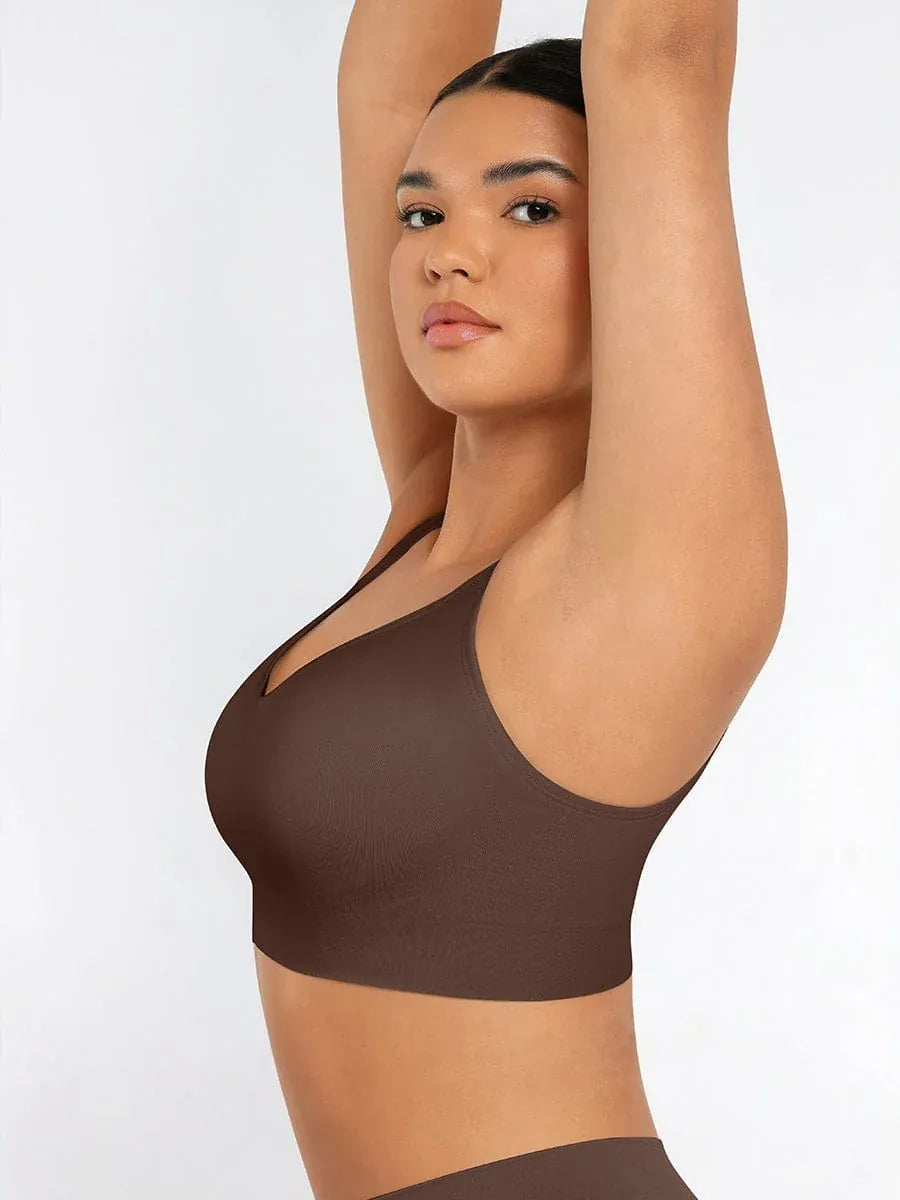 Comfortable Non Wired Push Up Bra with Wide Straps for Seamless Bust Support