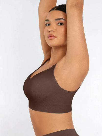 Comfortable Non Wired Push Up Bra with Wide Straps for Seamless Bust Support