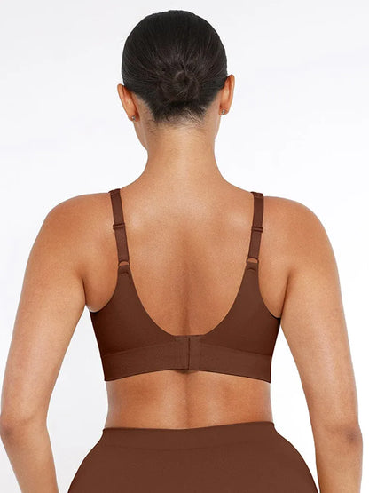 Comfortable Non Wired Push Up Bra with Wide Straps for Seamless Bust Support