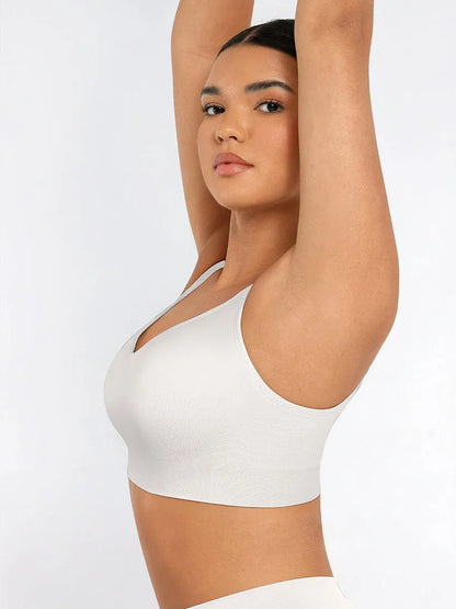 Comfortable Non Wired Push Up Bra with Wide Straps for Seamless Bust Support