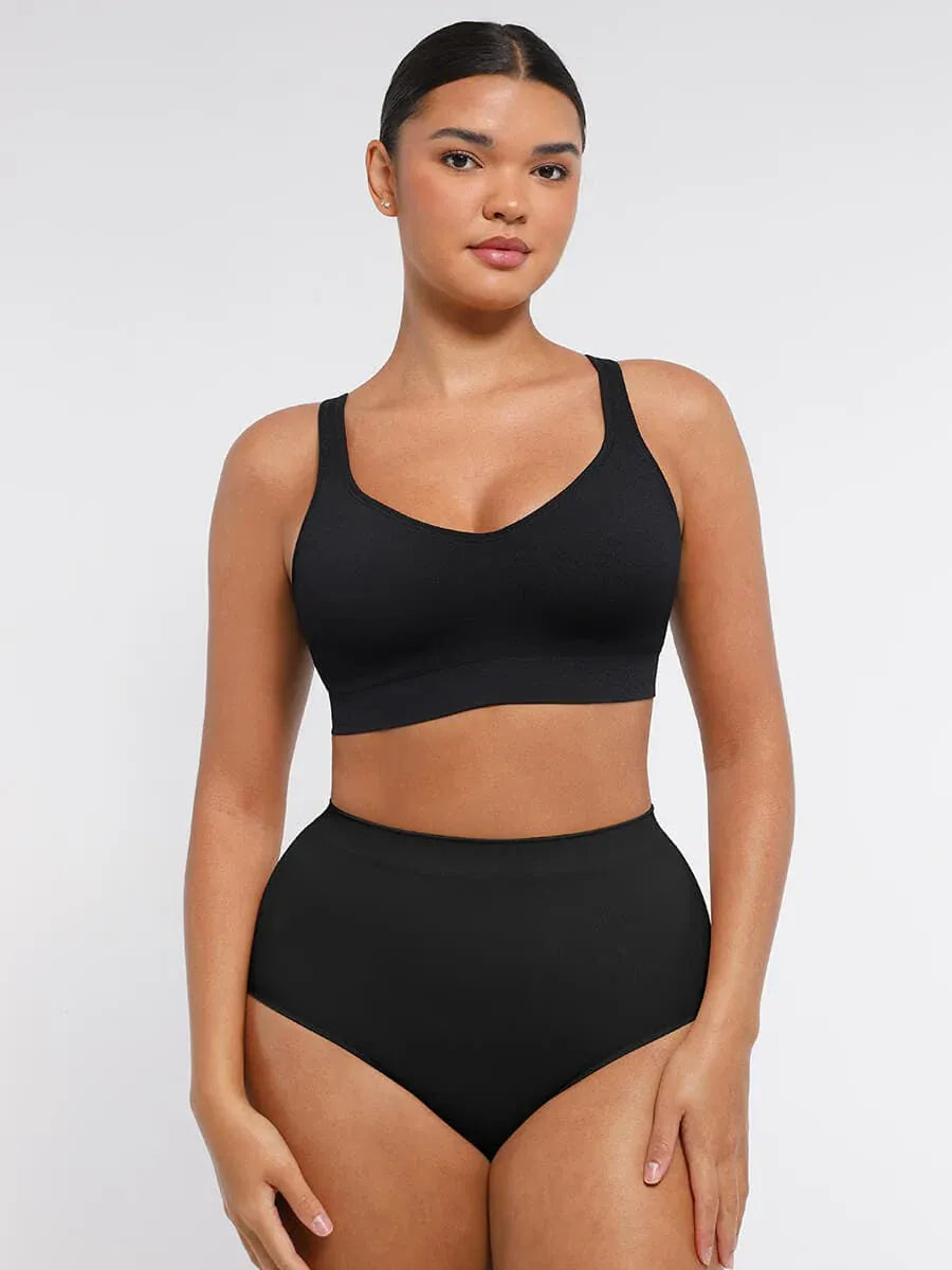 Comfortable Non Wired Push Up Bra with Wide Straps for Seamless Bust Support