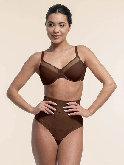 Comfortable Push Up Sheer Mesh Underwire Bra with Adjustable Straps