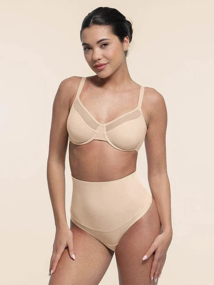 Comfortable Push Up Sheer Mesh Underwire Bra with Adjustable Straps