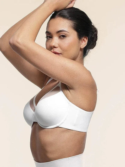 Comfortable Push Up Sheer Mesh Underwire Bra with Adjustable Straps