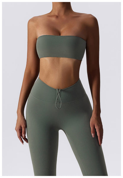 Women Strapless Tube Top Fitness Yoga Bandeau Bra