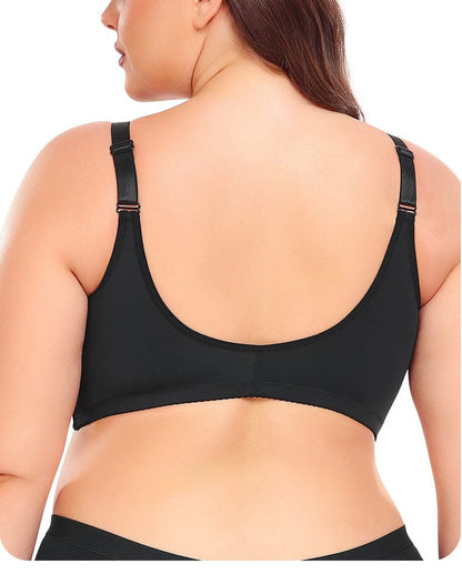 Front Fastening Wireless Plus Size Push Up Support Bra