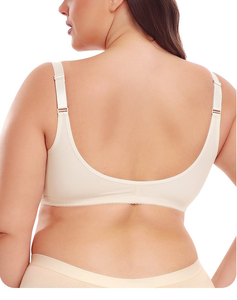 Front Fastening Wireless Plus Size Push Up Support Bra