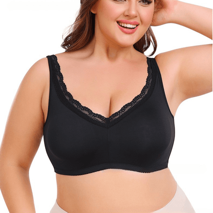 Low Back Plus Size Lace Push Up Support Bra