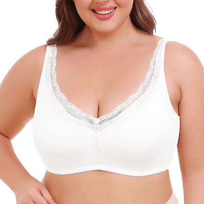 Low Back Plus Size Lace Push Up Support Bra