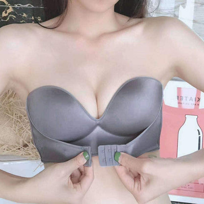 Women's Invisible Sexy Push-Up Bra Strapless with Front Buckle