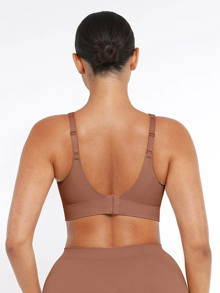 Comfortable Non Wired Push Up Bra with Wide Straps for Seamless Bust Support