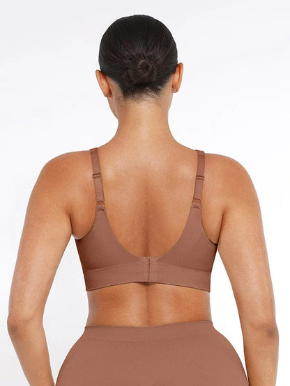 Comfortable Non Wired Push Up Bra with Wide Straps for Seamless Bust Support