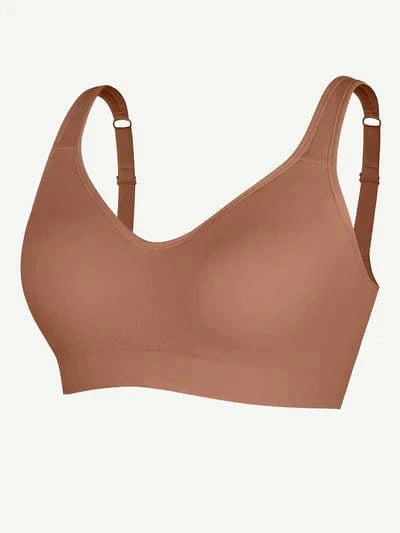 Comfortable Non Wired Push Up Bra with Wide Straps for Seamless Bust Support