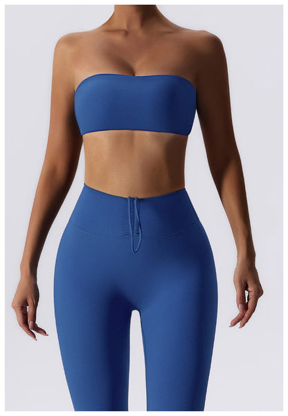 Women Strapless Tube Top Fitness Yoga Bandeau Bra