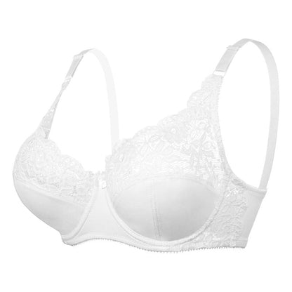 Low Back Underwire Plus Size Adjustable Strap Lace Push Up Bra