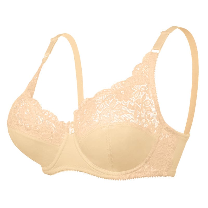Low Back Underwire Plus Size Adjustable Strap Lace Push Up Bra