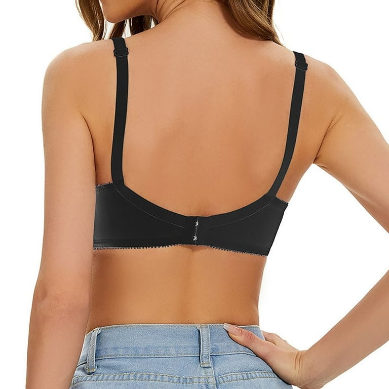 Low Back Underwire Plus Size Adjustable Strap Lace Push Up Bra