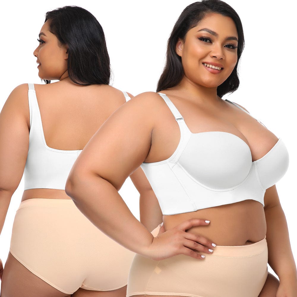 Plus Size Comfortable Longline Push Up Bra with Adjustable Straps
