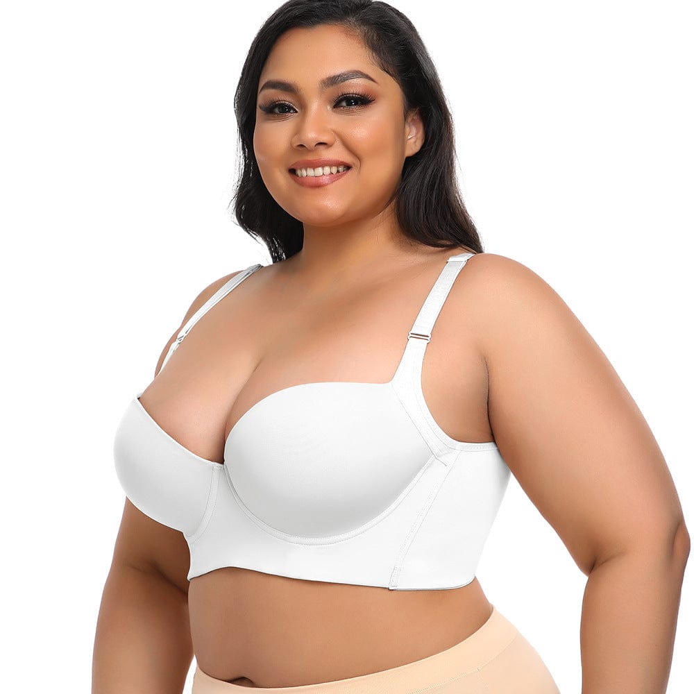 Plus Size Comfortable Longline Push Up Bra with Adjustable Straps