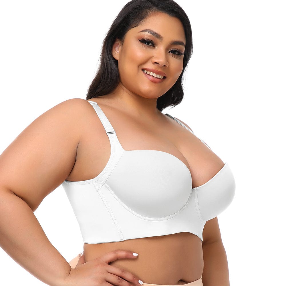 Plus Size Comfortable Longline Push Up Bra with Adjustable Straps