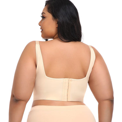 Plus Size Comfortable Longline Push Up Bra with Adjustable Straps