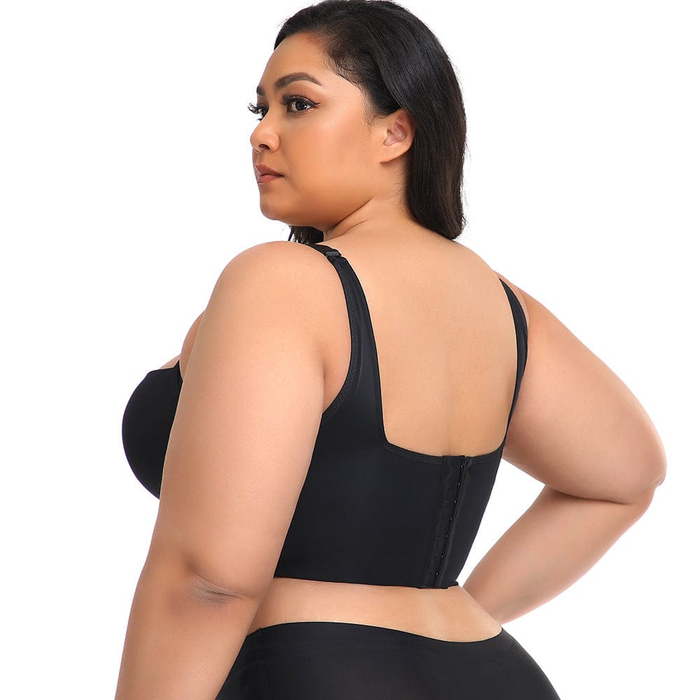 Plus Size Comfortable Longline Push Up Bra with Adjustable Straps