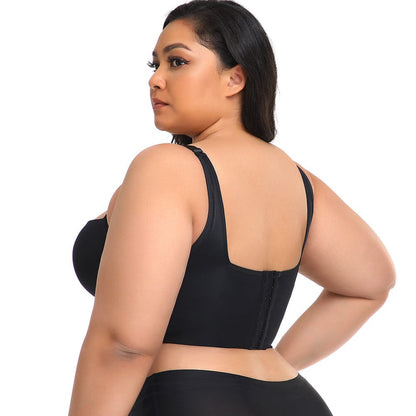 Plus Size Comfortable Longline Push Up Bra with Adjustable Straps