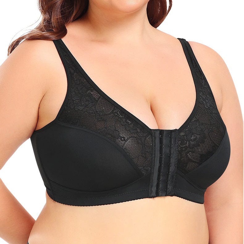 Plus Size Front Fastening Shaping Support Lace Bra