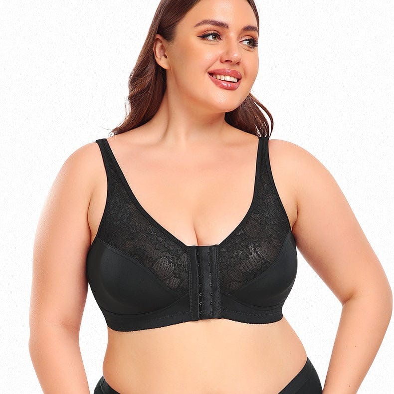 Plus Size Front Fastening Shaping Support Lace Bra
