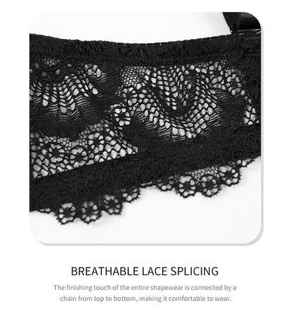 Plus Size Plunge Lace Push Up Bra with Adjustable Straps