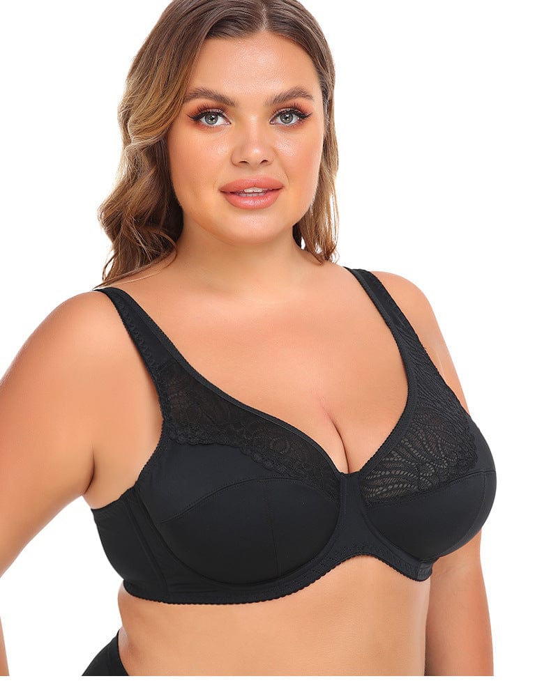 Plus Size Lace Wired Support Push-Up Bra