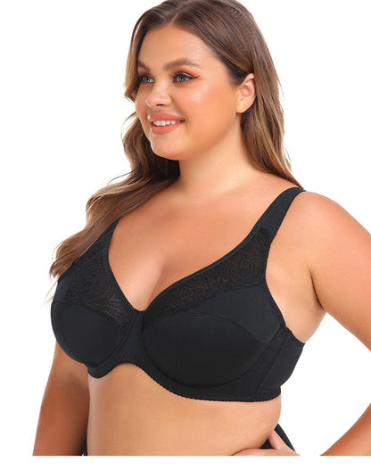 Plus Size Lace Wired Support Push-Up Bra