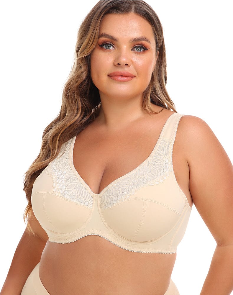Plus Size Lace Wired Support Push-Up Bra