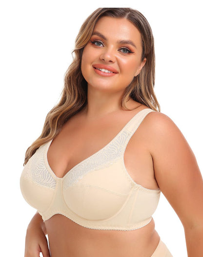 Plus Size Lace Wired Support Push-Up Bra