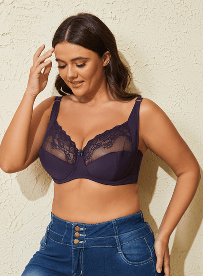 Plus Size Underwire Push Up Lace Bra