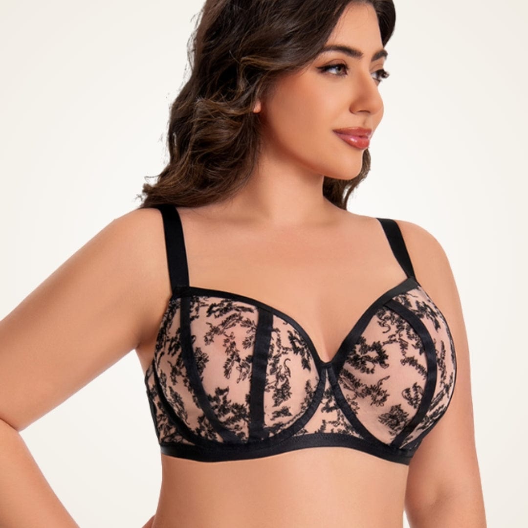 Plus Size Push-Up Bra for Women Anti-Sagging Lace Support for Full Busts
