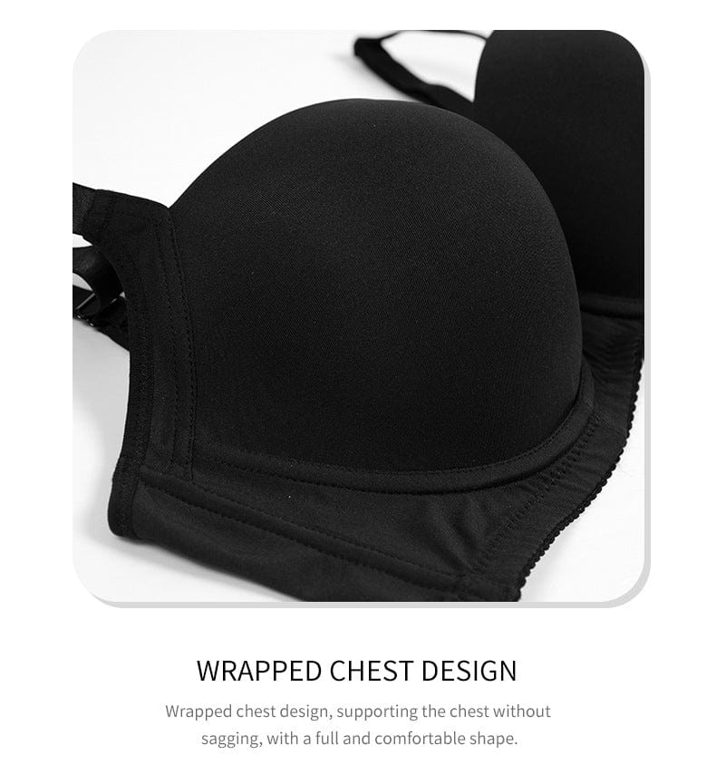 Plus Size Underwire Support Push Up Bra With Adjustable Straps