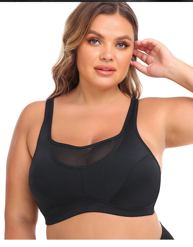 Plus Size Wired Longline Support Bra with Adjustable Straps