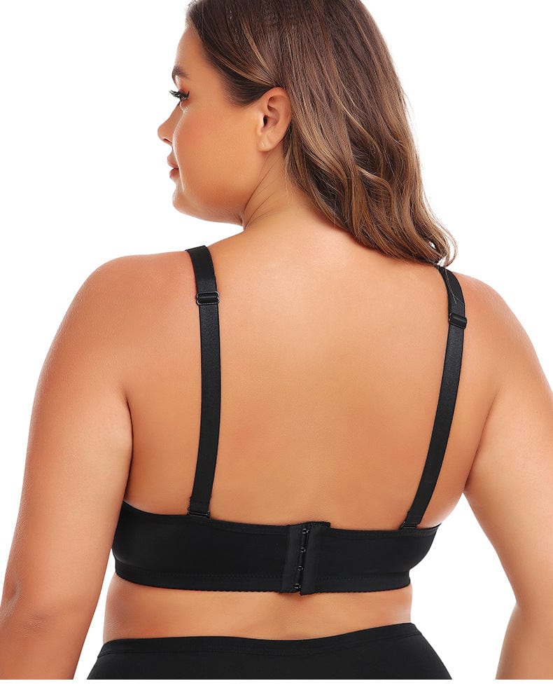 Plus Size Wired Longline Support Bra with Adjustable Straps